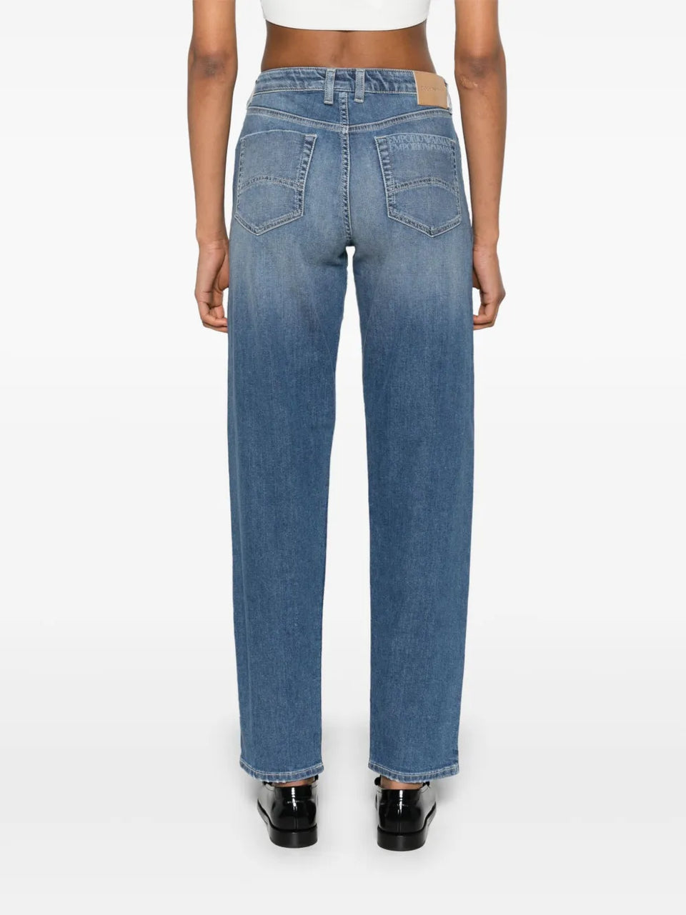 mid-rise slim-cut jeans