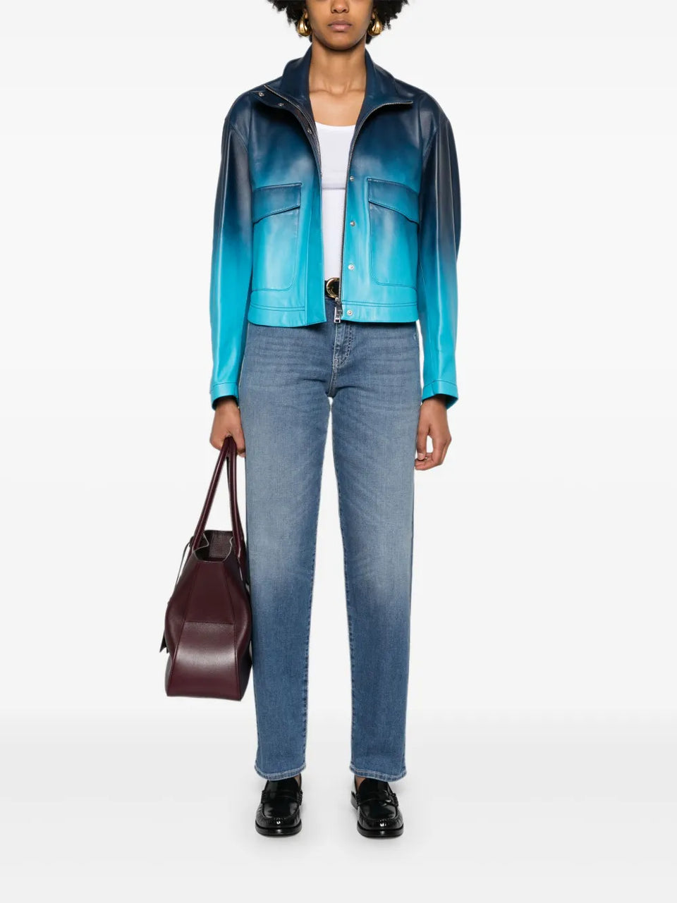 mid-rise slim-cut jeans