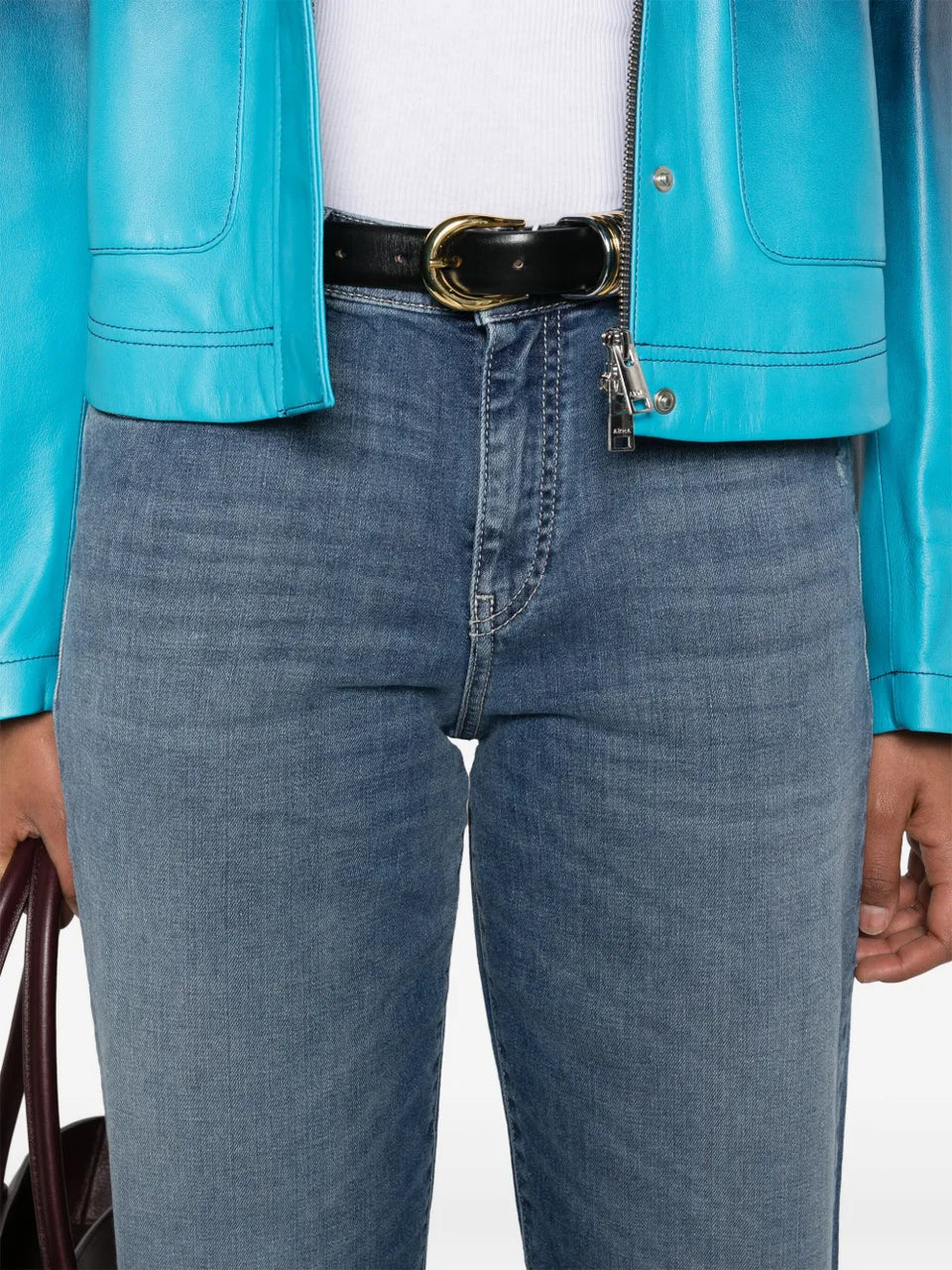 mid-rise slim-cut jeans