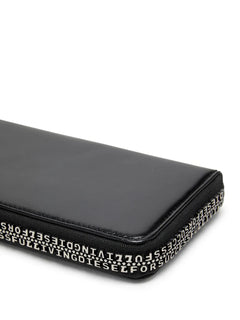 logo-lettering leather wallet