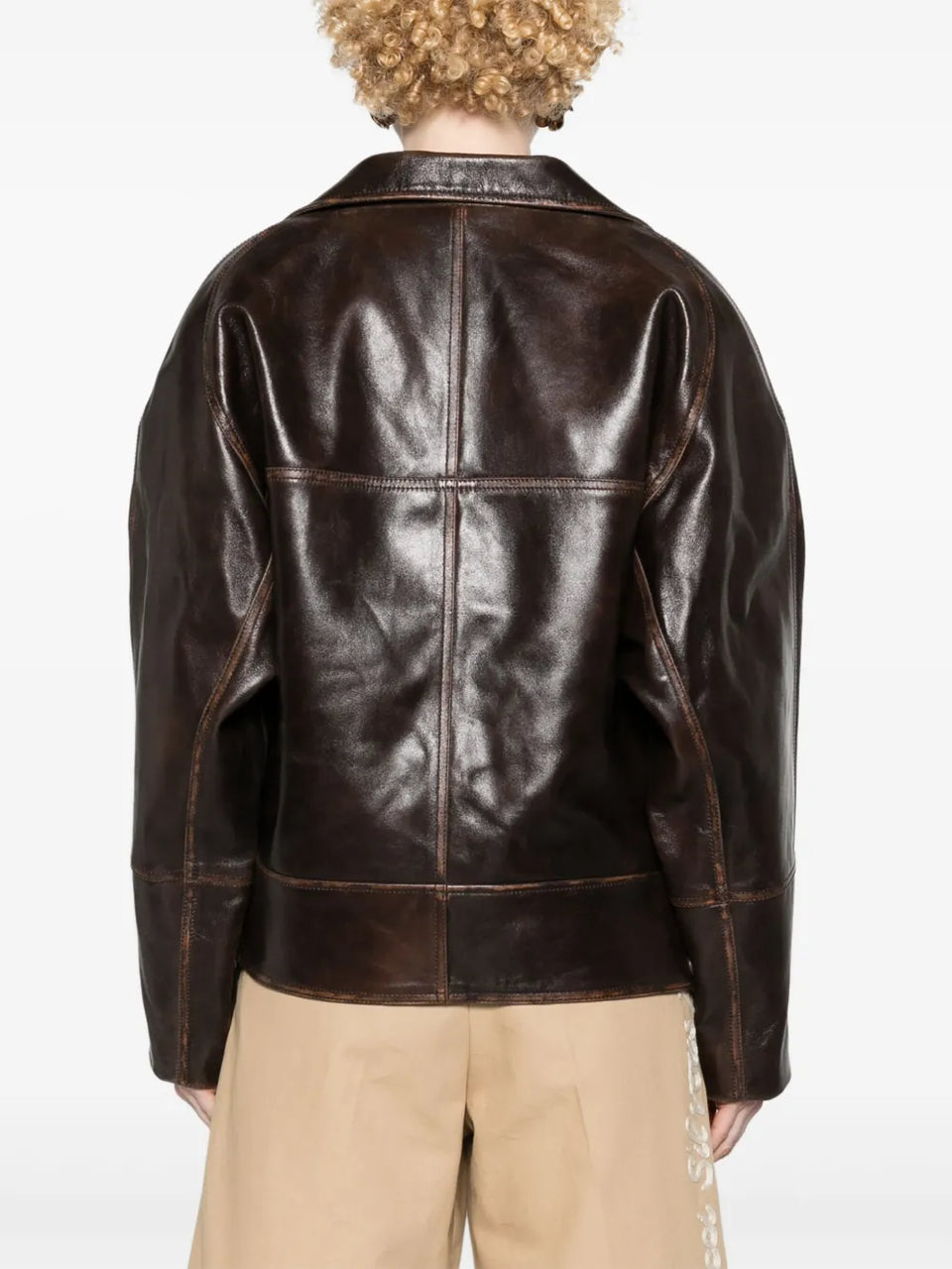 oversized leather jacket