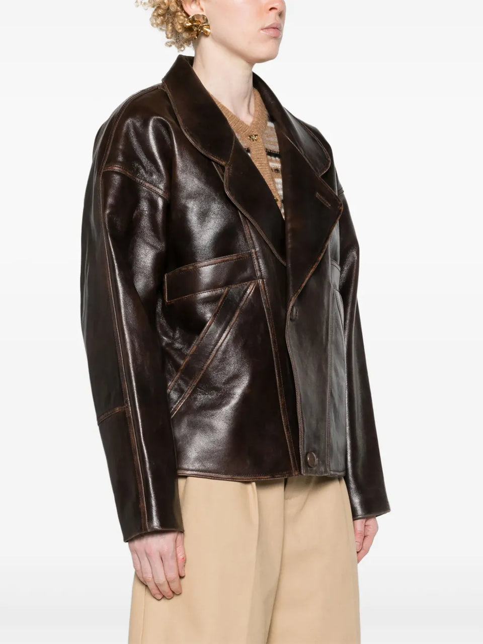 oversized leather jacket