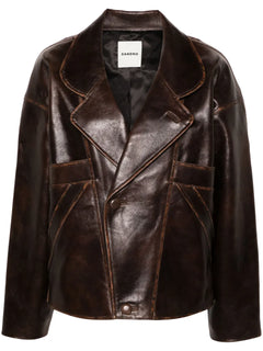oversized leather jacket