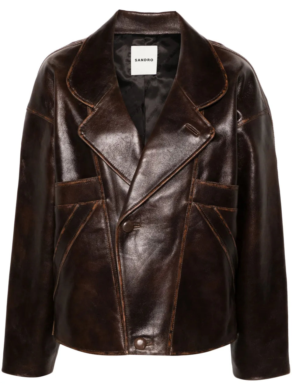 oversized leather jacket