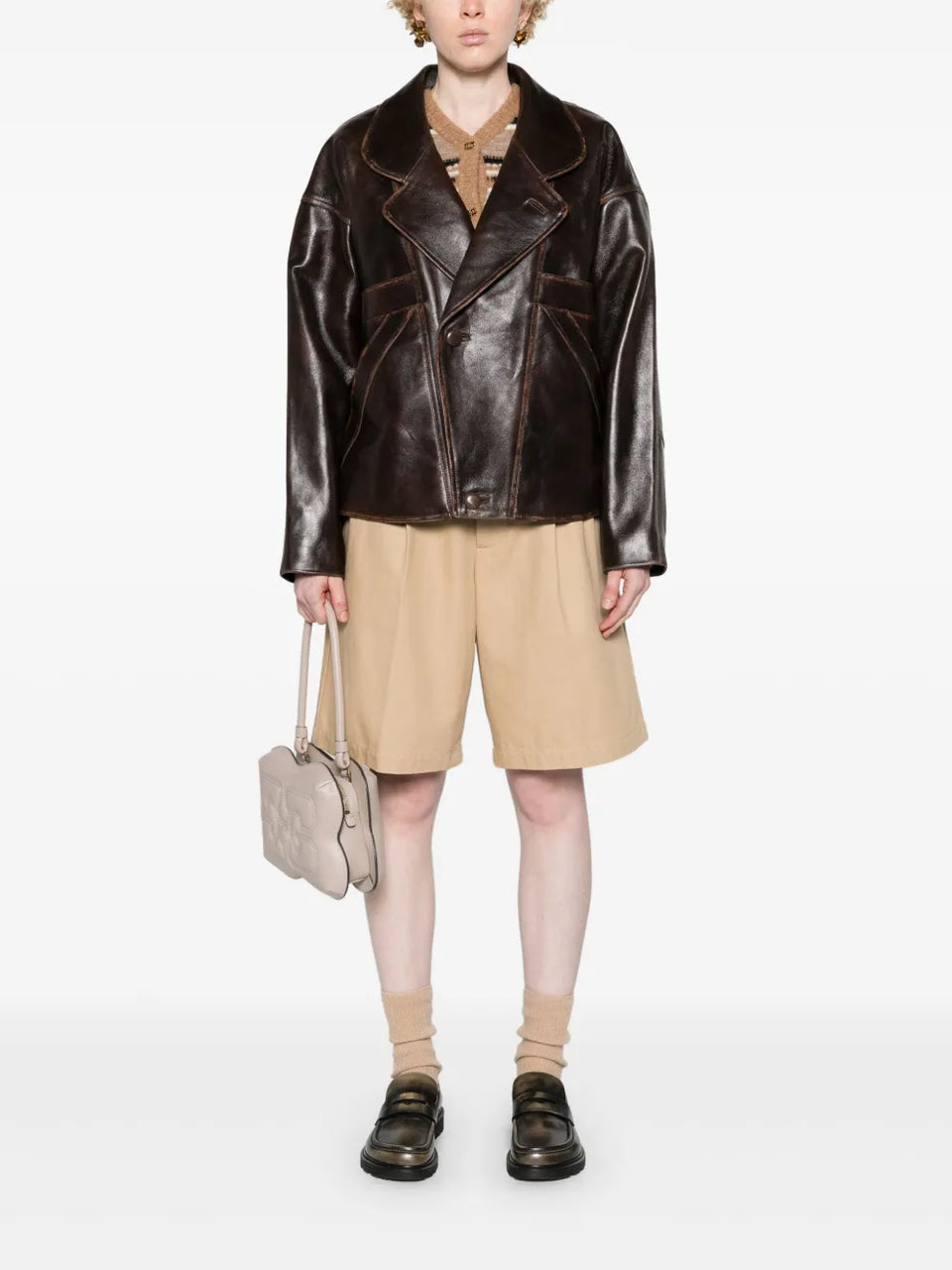 oversized leather jacket