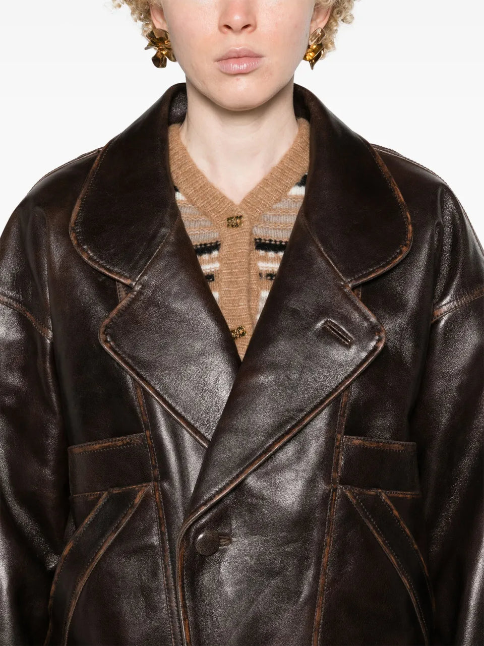 oversized leather jacket
