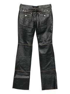 panelled leather trousers