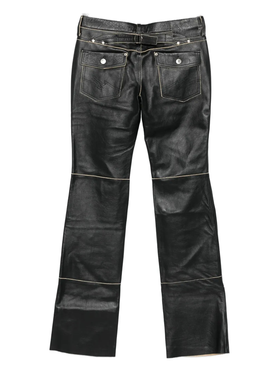 panelled leather trousers