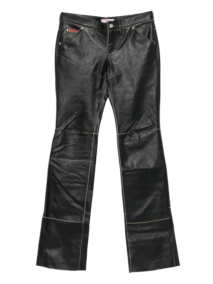 panelled leather trousers