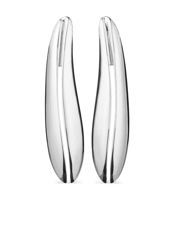 Elongated Wave clip-on earrings