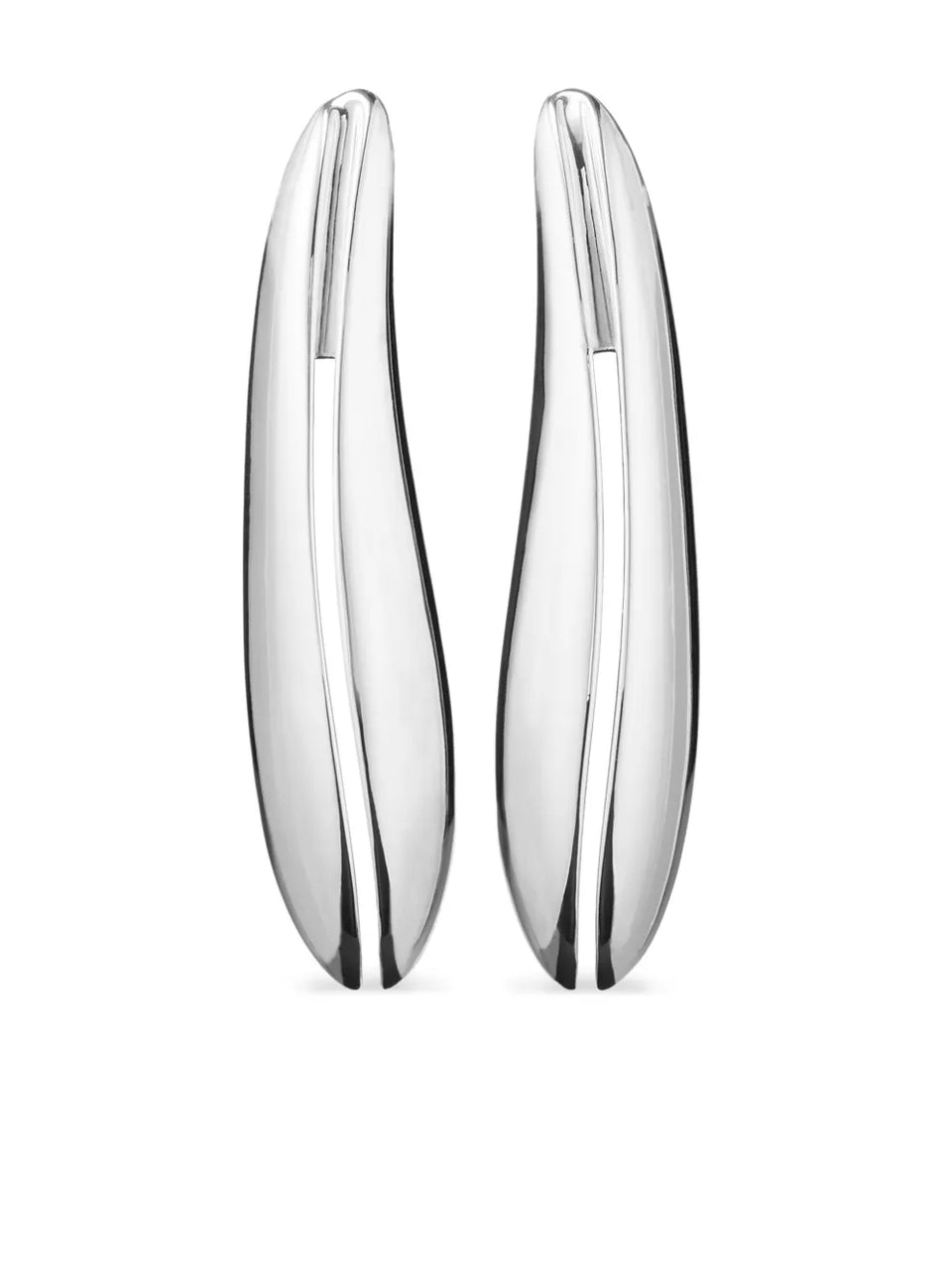 Elongated Wave clip-on earrings