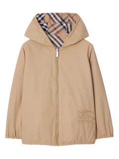 reversible check-pattern cotton jacket