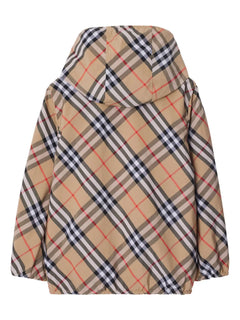 reversible check-pattern cotton jacket