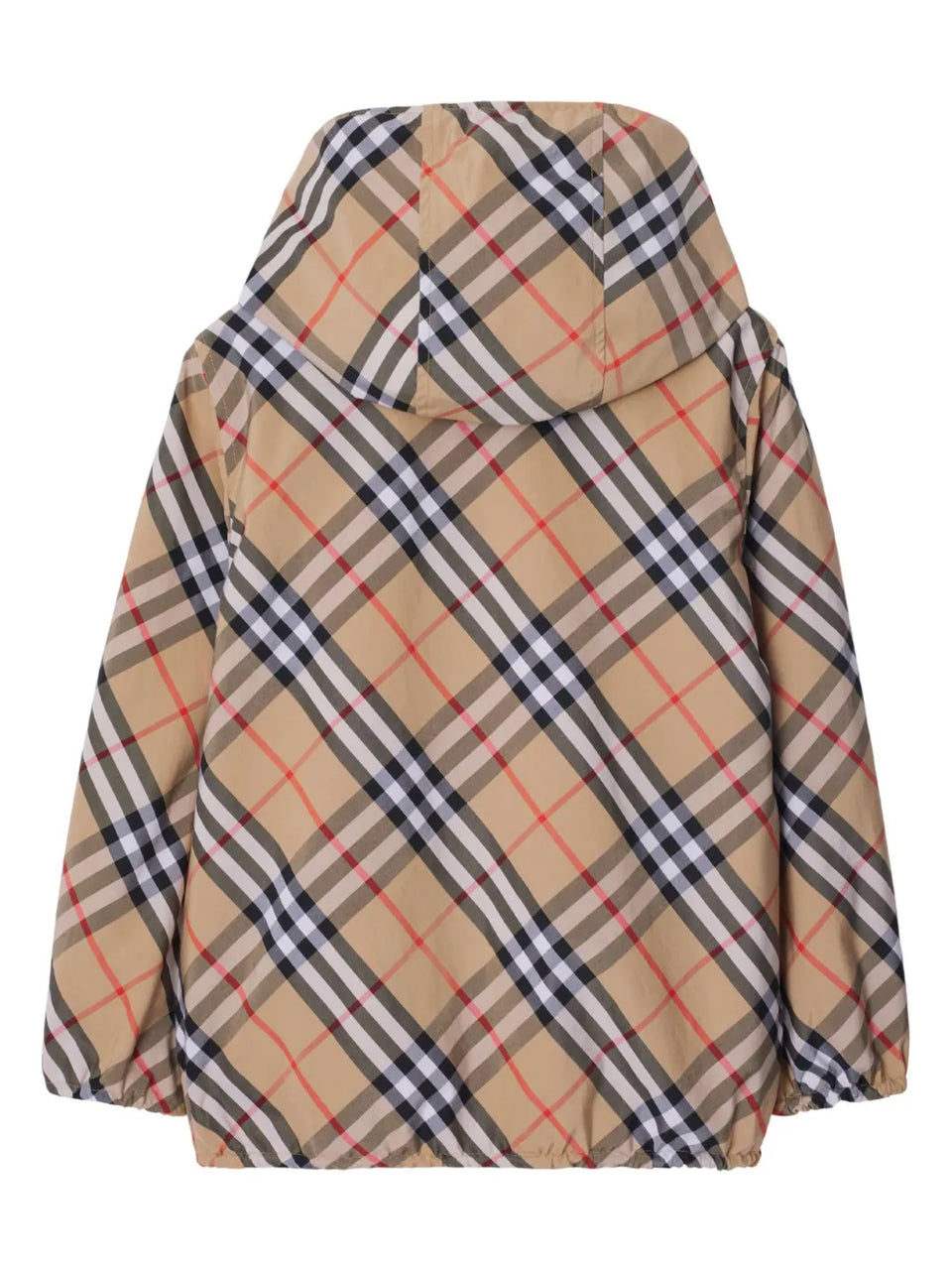 reversible check-pattern cotton jacket