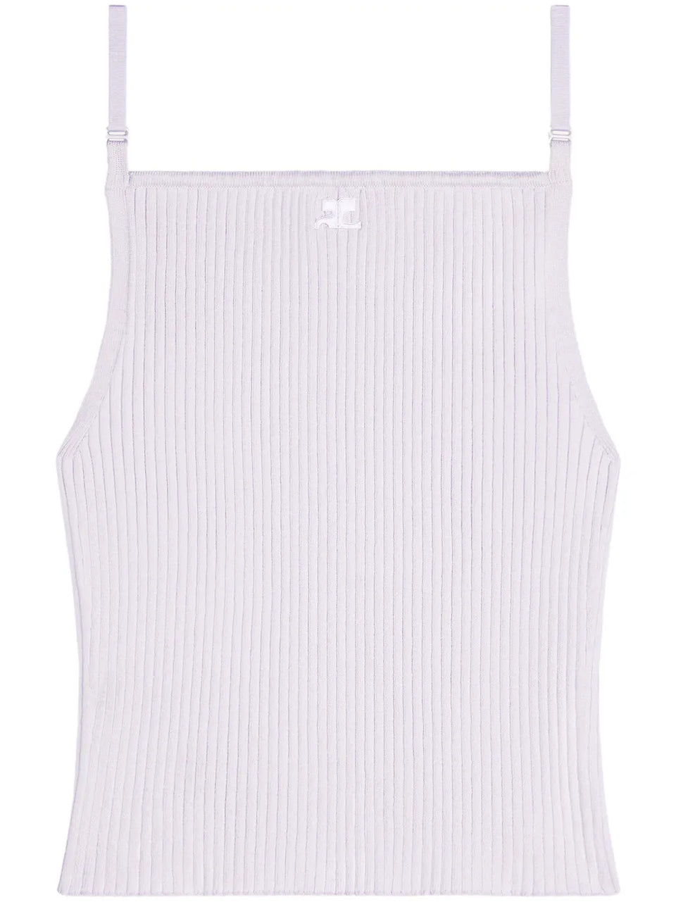 logo-embroidered ribbed tank top