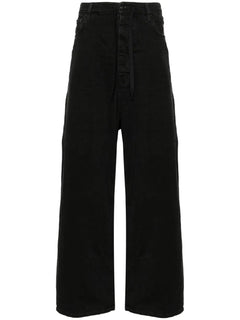 drawstring wide-leg jeans