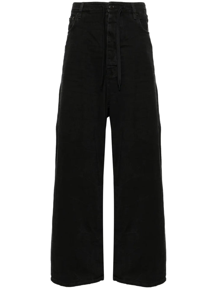 drawstring wide-leg jeans