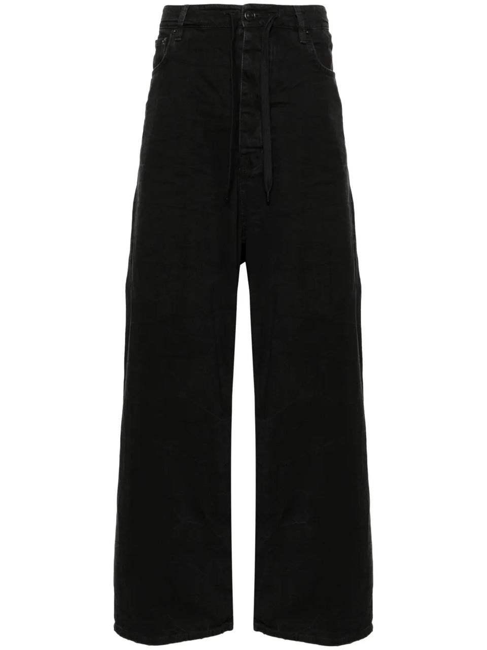 drawstring wide-leg jeans