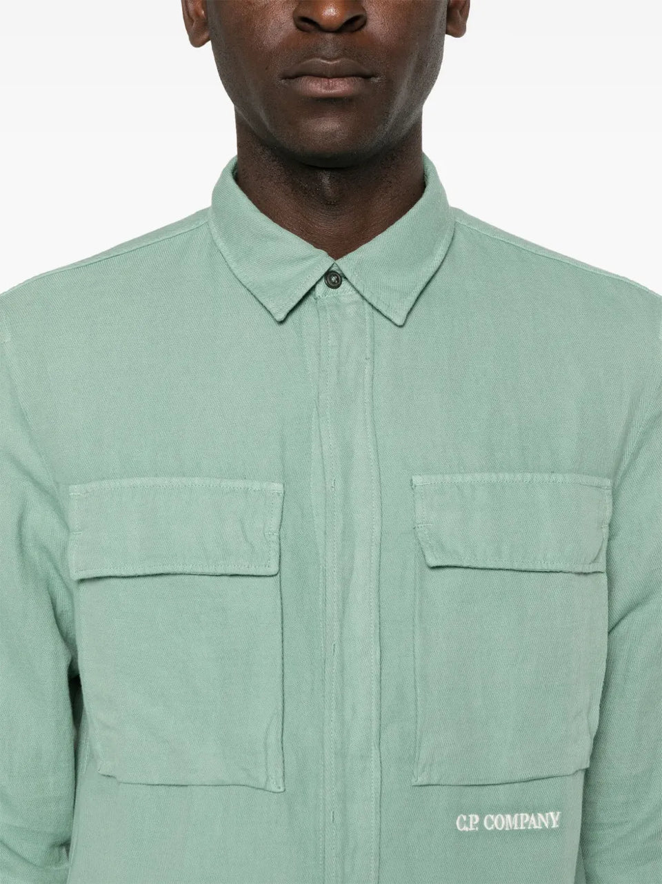 logo-embroidered long-sleeve shirt