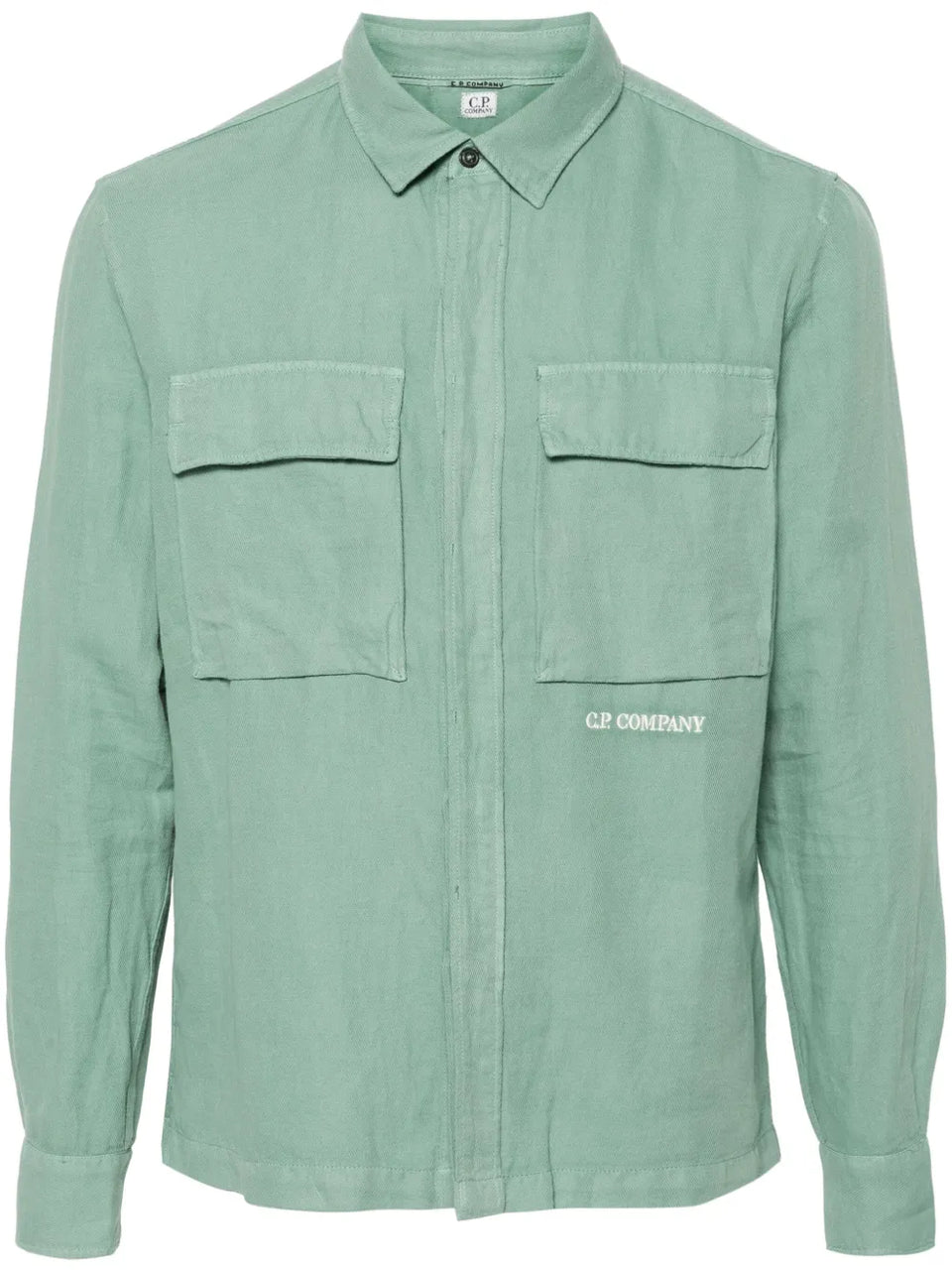 logo-embroidered long-sleeve shirt