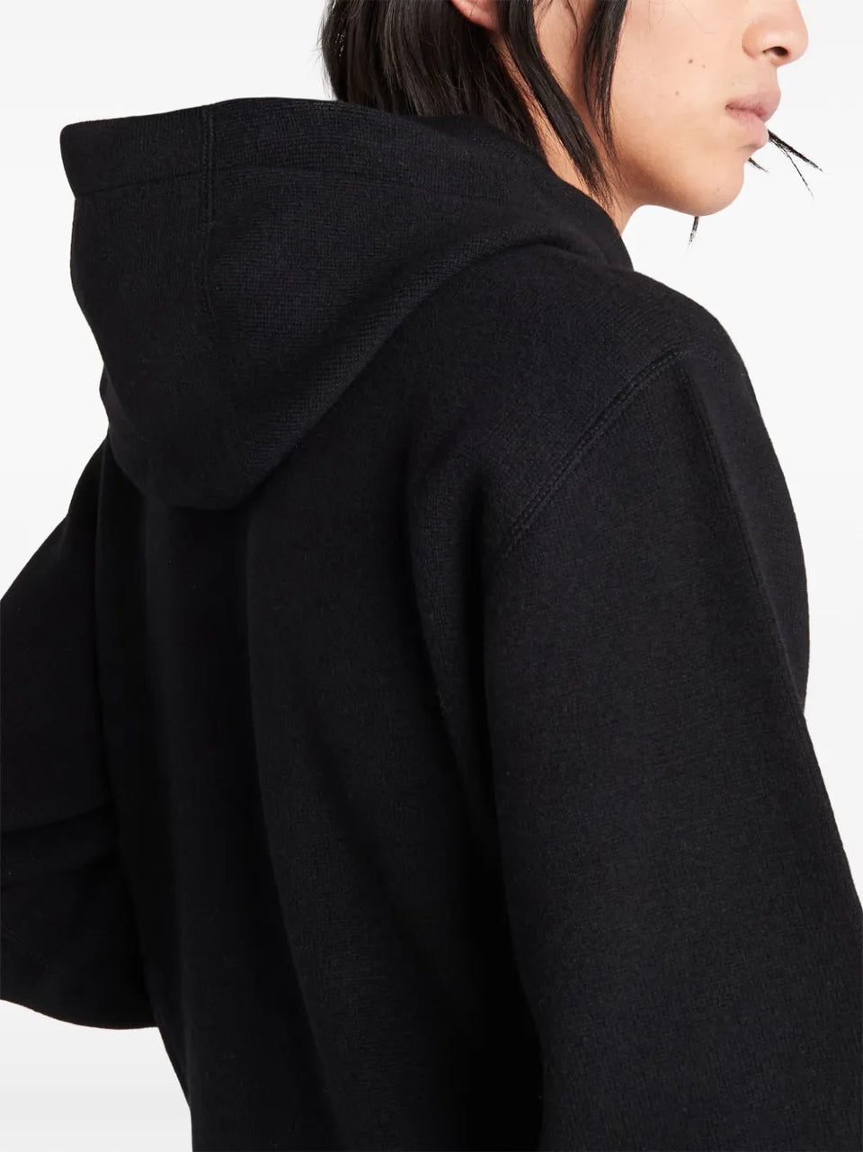cashmere knitted zip-up Hoodie