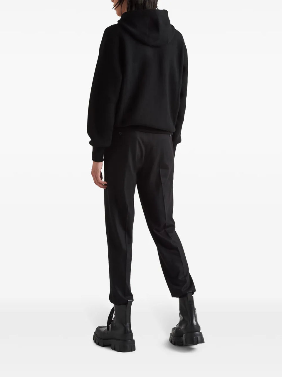 cashmere knitted zip-up Hoodie