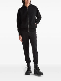 cashmere knitted zip-up Hoodie