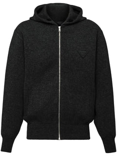 cashmere knitted zip-up Hoodie