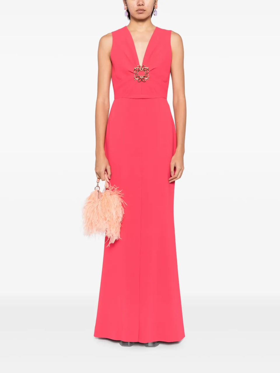 V-neck long dress