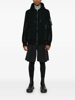 panelled drawstring Hoodie