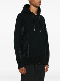 panelled drawstring Hoodie