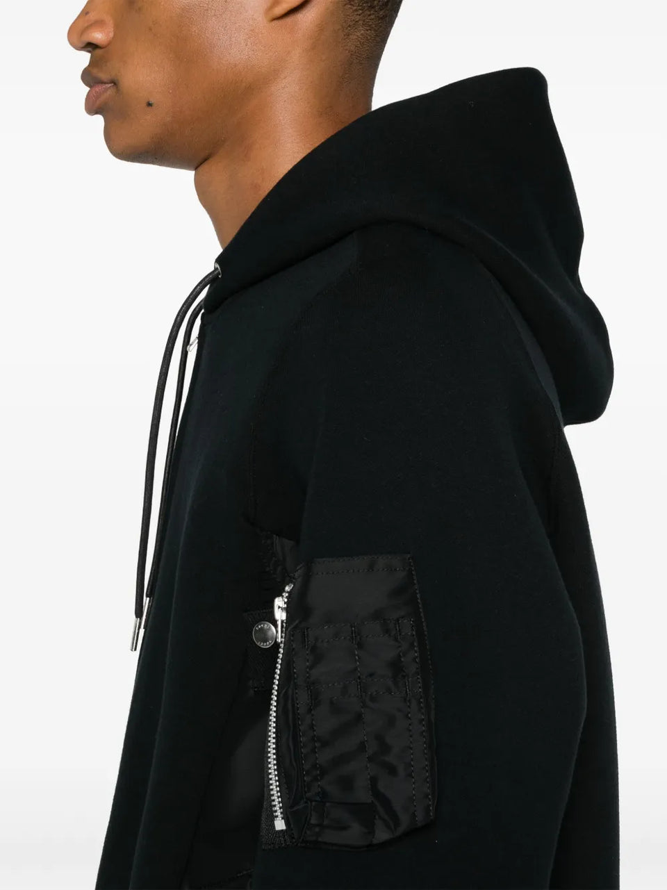 panelled drawstring Hoodie