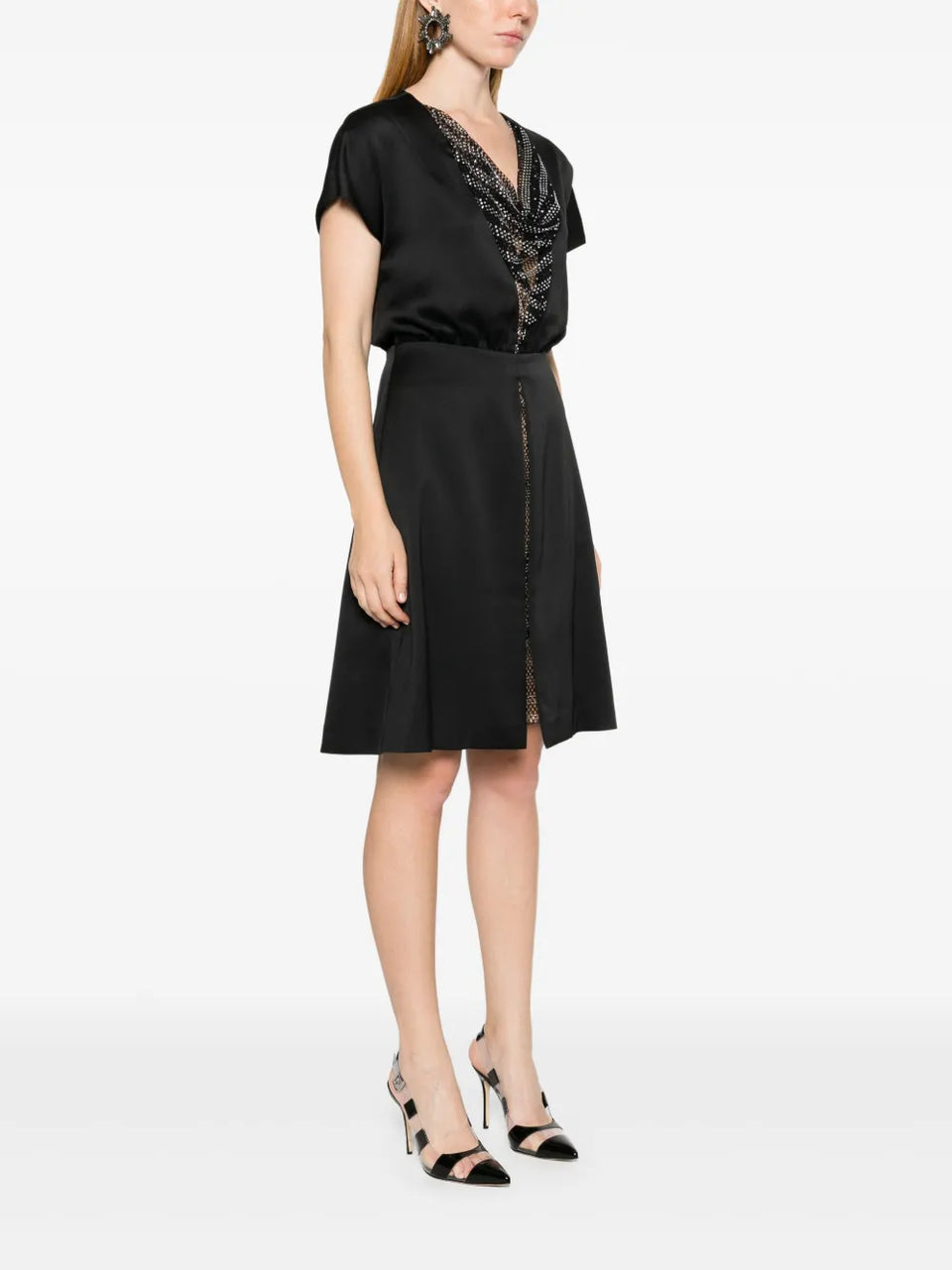 rhinestone-embellished mini dress