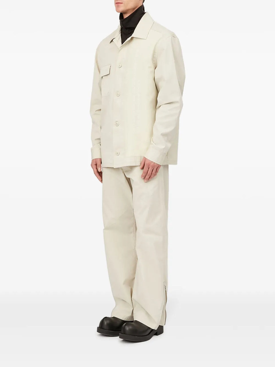gabardine-weave cotton shirt jacket