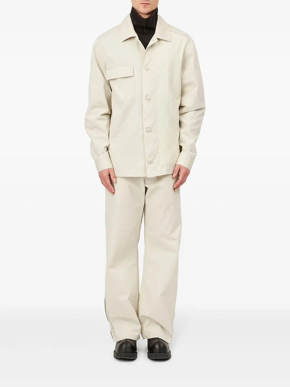 gabardine-weave cotton shirt jacket