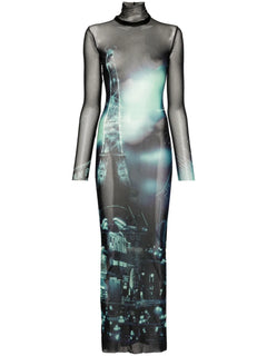 mesh-design dress