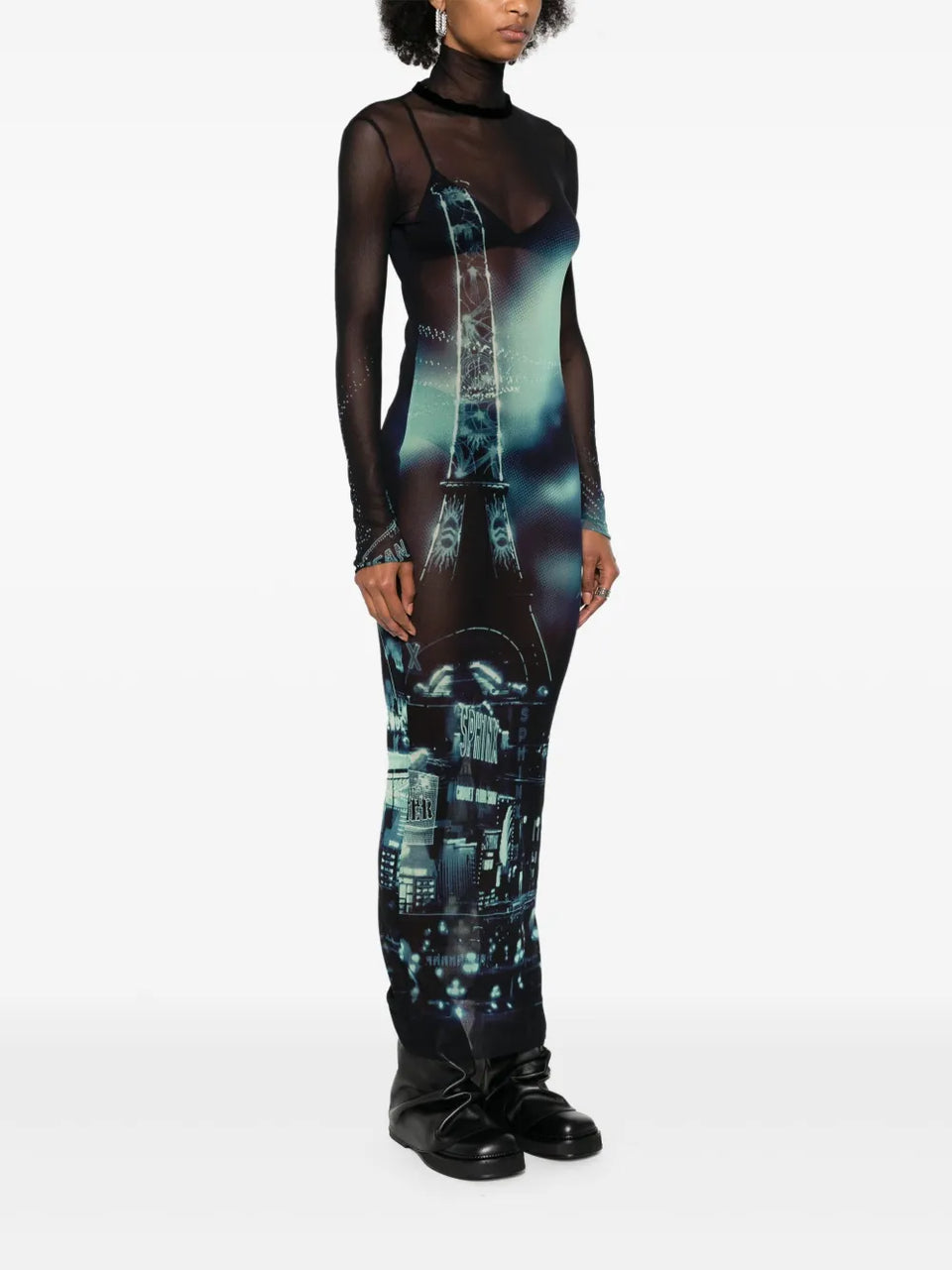 mesh-design dress