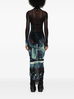 mesh-design dress