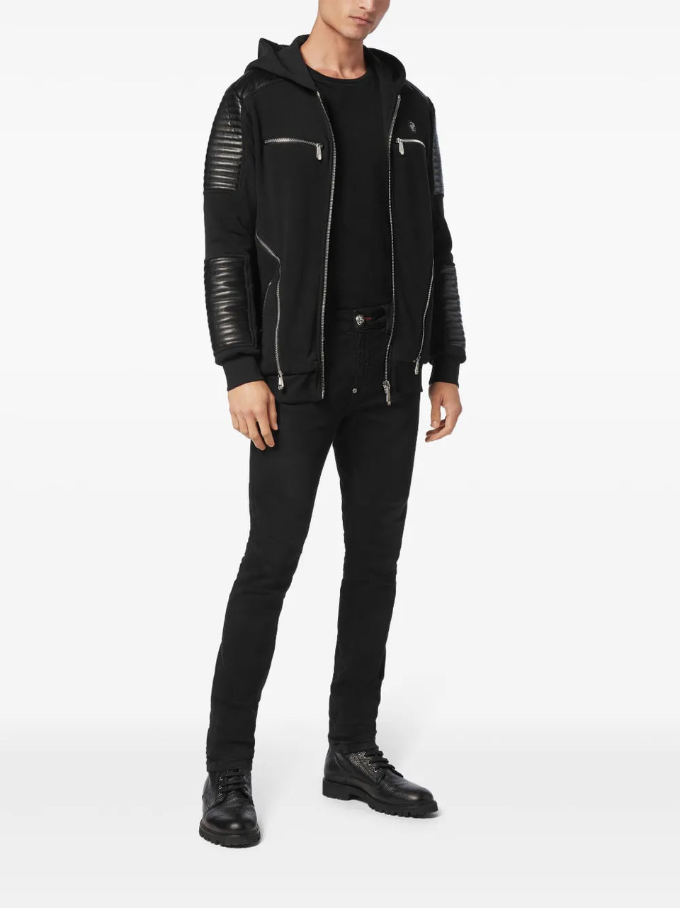 zip-up hooded jacket