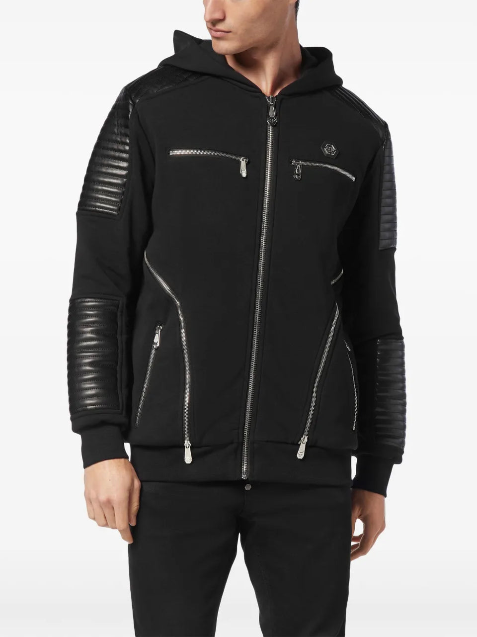 zip-up hooded jacket