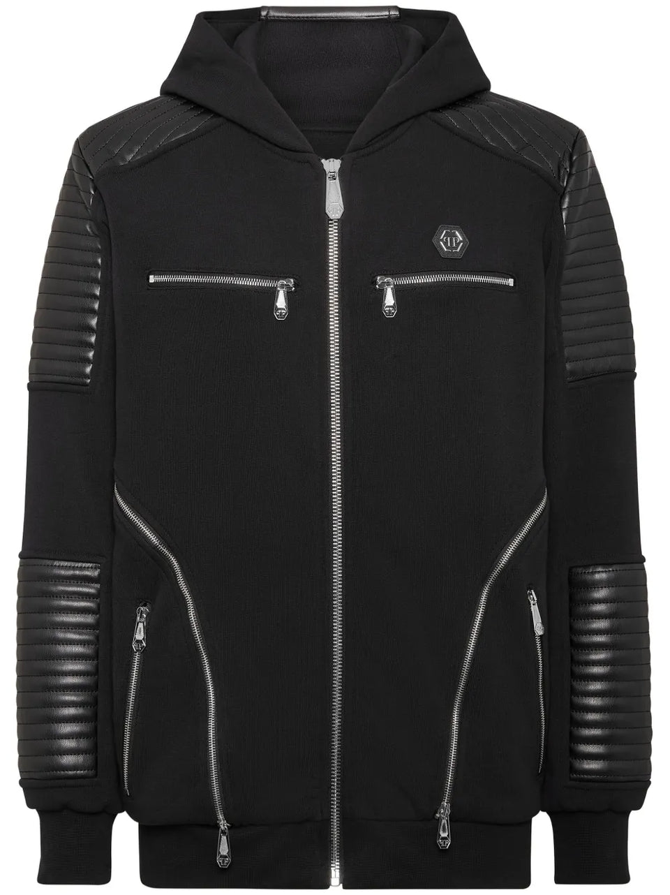 zip-up hooded jacket