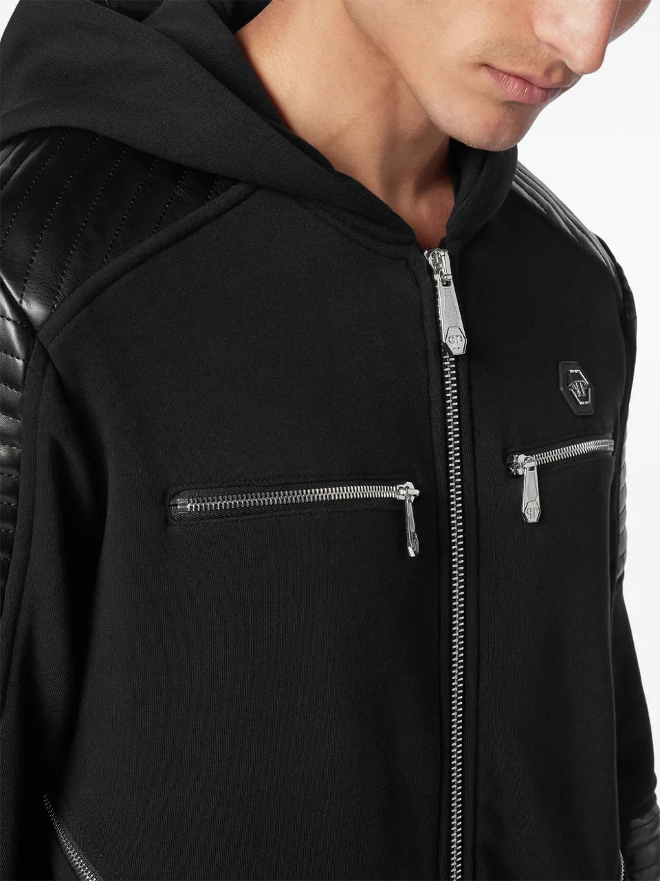 zip-up hooded jacket
