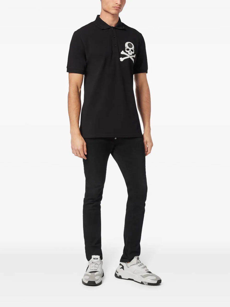 logo-print cotton polo shirt