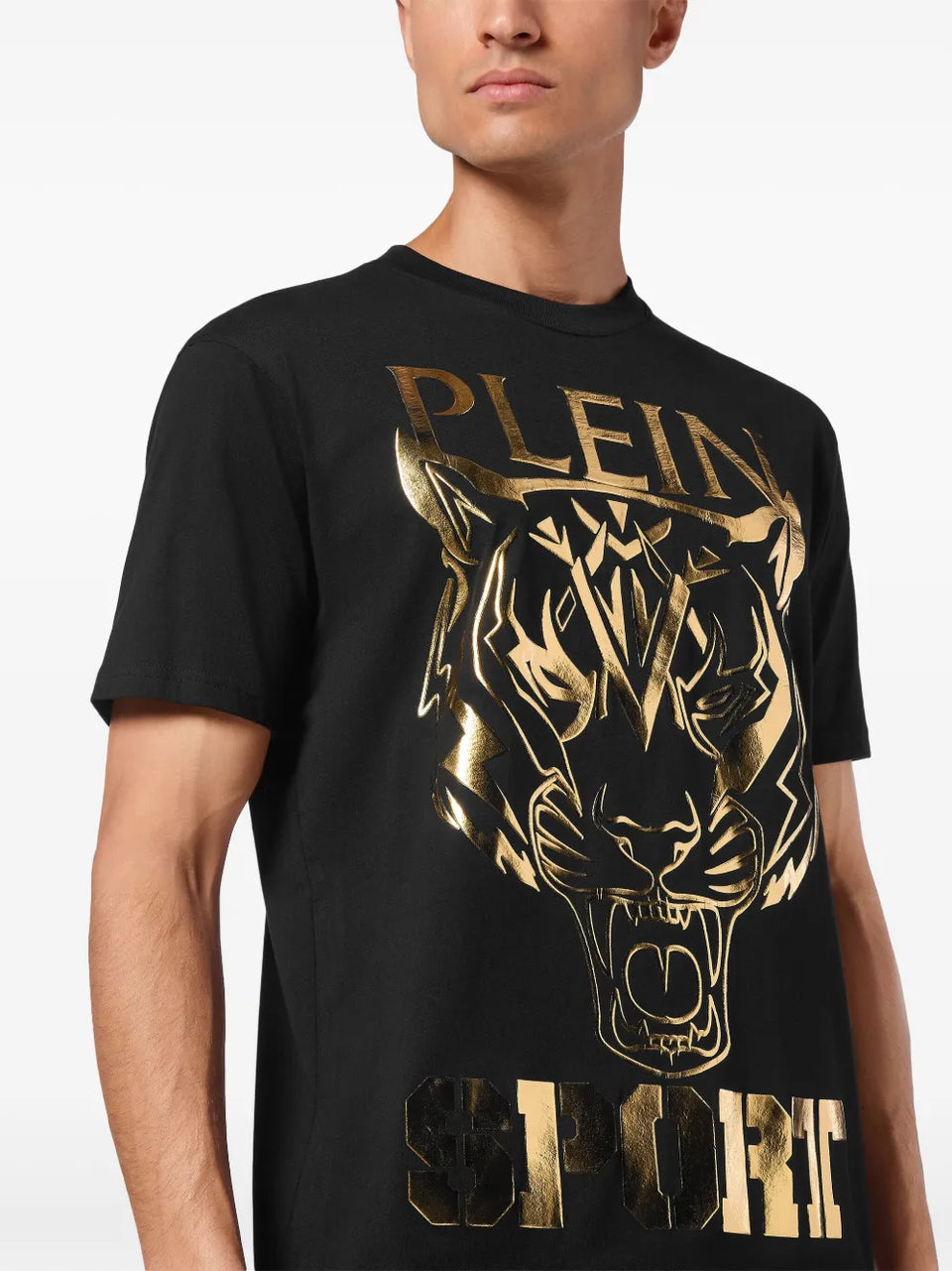 tiger-print round-neck T-Shirt