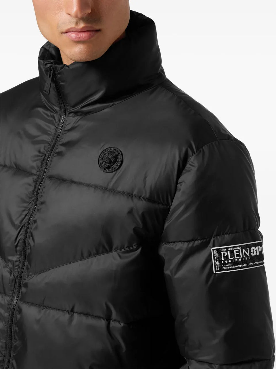 logo-patch puffer jacket