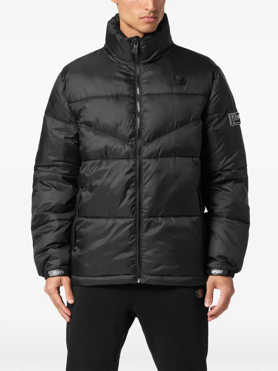 logo-patch puffer jacket