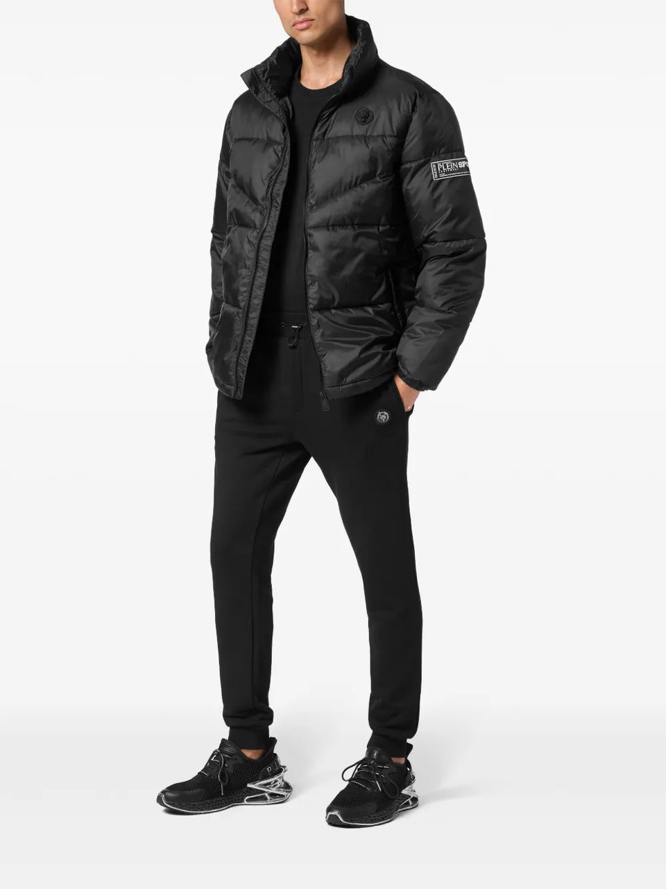 logo-patch puffer jacket