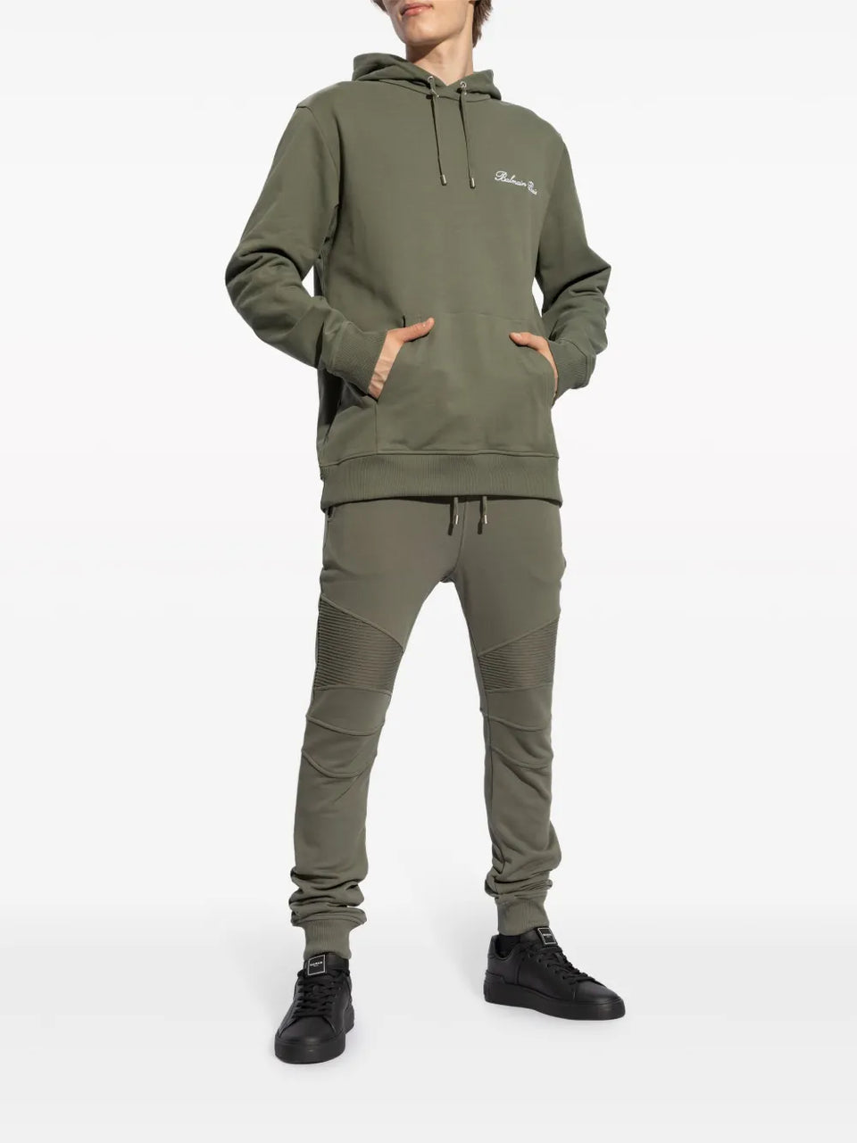 Logo Embroidered Drawstring Hoodie