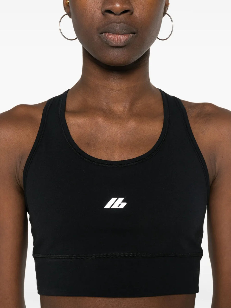 reflective-logo bra top
