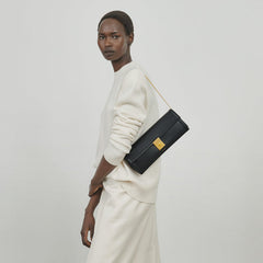 DeMellier The Paris Clutch black smooth